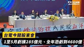 台電今開股東會　1至5月虧損285億元、全年恐虧到4600億｜NOWnews #cc字幕