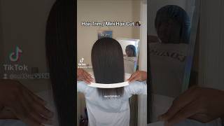 Hair Trim / Mini Hair Cut on Relaxed Hair 💇🏾‍♀️ #hairroutine #relaxedhaircare