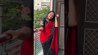 Black Red Georgette Ombre Saree, Saree For USA Women, Designer Saree, Black Saree, Georgette Saree.