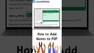 How to Add a Note on PDF - Windows #addnotetopdf #pdfnote #windows #annotatepdf #shorts  #microsoft