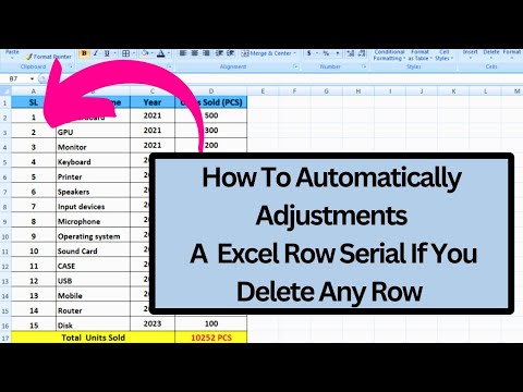 How To Automatically Adjustments A Excel Row Serial If You Delete Any Row