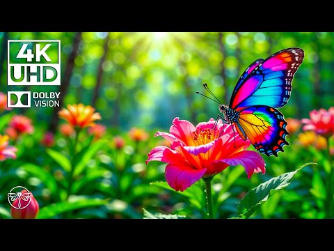 Piano in the Garden 4K 🌸🦋 | Butterfly Moments and Calm Piano Melodies in Green Light