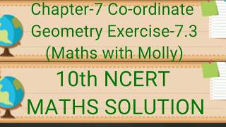 10th NCERT Maths Chapter-7 Coordinate Geometry, Ex 7.3
