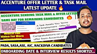 Accenture Offer Letter & Task Mail Biggest Change 😳 | Onboarding Mail | Interview Results |Rejection
