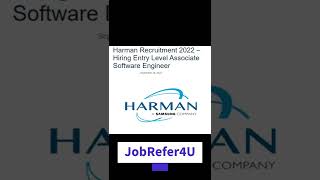 harman fresher hiring | harman 2022 hiring | harman off campus drive 2022 #jobrefer4u