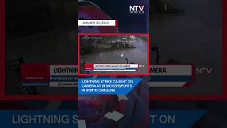 Lightning strike caught on camera at JR Motorsports in North Carolina.