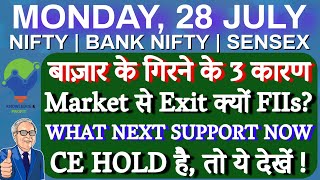 NIFTY & BANK NIFTY PREDICTION AND ANALYSIS FOR MONDAY, 28 JULY 2025 | MARKET ANALYSIS TOMORROW