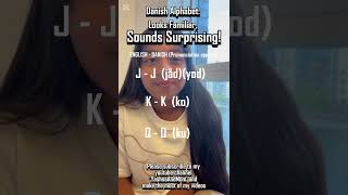Danish Letters( G, H, I , J , K, Q, R ,U, W, Y); Looks familier , sounds Surprising!