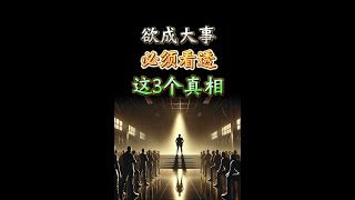 欲成大事，必须看透这3个真相 |  思维空间 0505 | 2024 #欲成大事必须看透这3个真相#欲成大事#必须看透这3个真相#搞钱#遵循这个法则 @思维空间0505