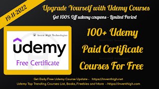 100+ Free Udemy Certificate Courses - Black Friday Udemy Sale - Free Udemy Coupons - 19/11/22