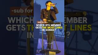Which bts member gets the most lines in songs? #bts #btsarmy #kpop #btsshorts #trending#fyp #shorts 