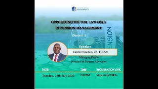 Opportunities for Lawyers in Pension Management.