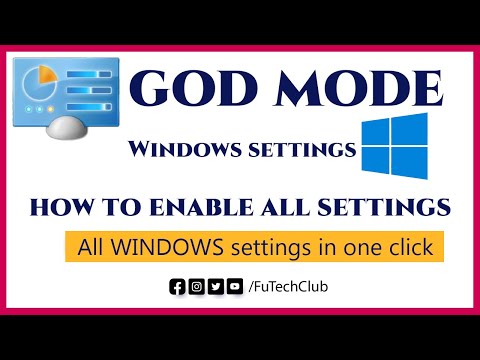 All window settings in one click | Enable GodMode Windows