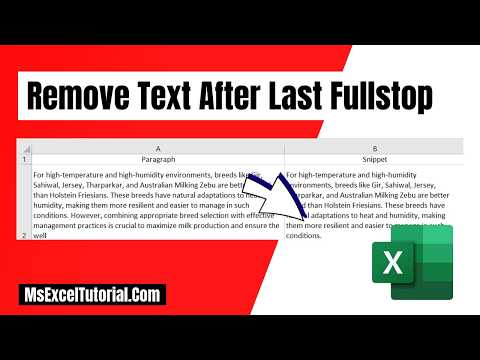 How to Remove Text After Last Full Stop in Excel