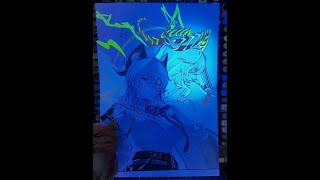 🎨差点就要加班重画了！《隐形画》 #画画 #鸣潮#鸣潮赞妮#鸣潮索拉里斯最强摄影师招募 #创意美术#绘画#动漫人物#绘画教学#技巧教学