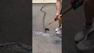 How to Make CRACKS Disappear 🪄 #satisfying #asphalt #cracksealing #business