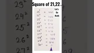 Square of 21,22... [Just Remember] #shorts #mathtricks #letsdomath #maths #study #ytshorts