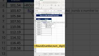Round Formula😮 #msexcel #excel #shortsvideo #tricks #computer #shorts #round #excelformula #short