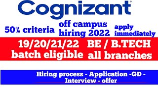 cognizant off campus hiring 2019/20/21/22 batch all branches eligible