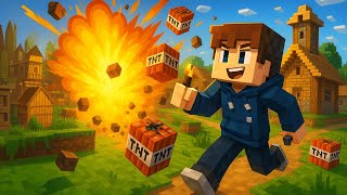 Minecraft TNT Village #minecraftshortlive
