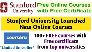 Stanford university free online certificate courses | Coursera free courses with free certificate