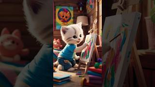The little artist kitten🐱🎨 #trending #cat #cute #ai #shorts #viral #fyp #pourtoi #parati #tiktok