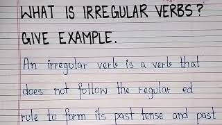 What is irregular verbs in english | Definition of irregular verbs | Examples of irregular verbs
