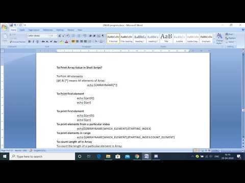 OS: Lecture #13 on Arrays in Shell Scripting