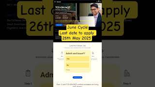 Tcs nqt june cycle. Last date to apply #tcs #nqtcareers #june #tcsion #nqt #june2025 #tata #exam