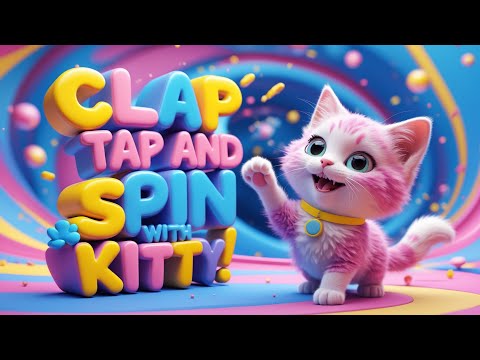 🎶🐾 Clap, Tap, and Spin with Kitty! ✨💖 #nurseryrhymes  #interactivelearning #catsong