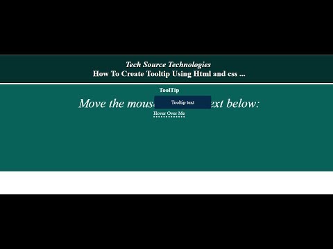 How To Create Tooltip Using Html and Css | Tooltip In Html Css