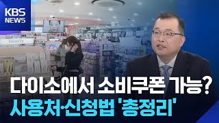 다이소에서 소비쿠폰 가능?...사용처·신청 방법 '총정리' [뉴스in뉴스] / KBS  2025.07.15.