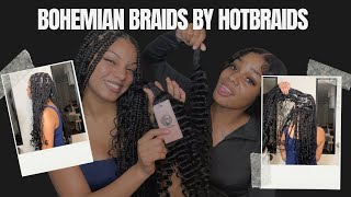 Bohemian Box Braids with Human Hair | HotBraids