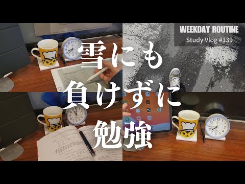雪にも負けずに勉強する社会人 【勉強Vlog #139】