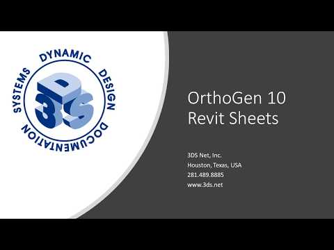 OrthoGen 10 Revit Sheets