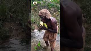 Real Life African Tarzan Enjoying His Jungle Feast 🌿🔥 #tarzan #africa #africantarzan #wildlife