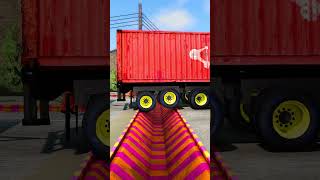 Dump Truck Tow Trailers vs Gutter #short #beamng #beamngdrive #trucksvs