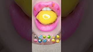 ASMR 【chewing sound 咀嚼音】 eat 🐨💦🍐🍏🍌🍋🧠🌍️🦋🐷😝🍯を食べる (crop, share) @closer_food #shorts #asmr #food