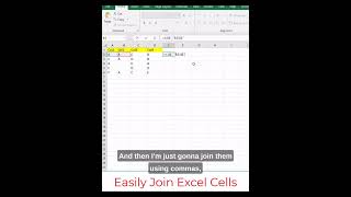 #Excel Easy way to join multiple cells. #datascience #exceltips
