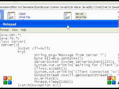 tcp JAVA CLIENT AND SERVER Programming  using tcp java oop.avi