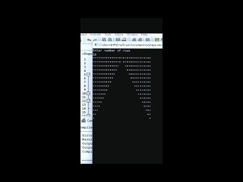 Symbol "⭐*  V Shape Pattern 9 #coding #programming #shorts #shortvideo #viral #coding_techniques#c