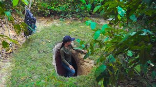 Building The most Secret Underground Baseman Home to Hide in the Jungle Alone