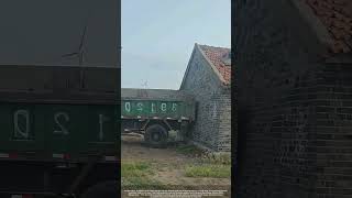 Abandoned Village House Demolition with Dump Truck
