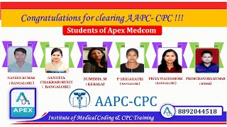 CPC Certified Students |Medical Coding Certified Students from Apex Medcom