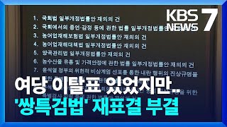 '내란특검법'·'김여사특검법' 국회 재표결 부결...자동 폐기 처리 / KBS  2025.01.08.