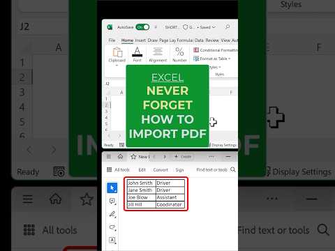 Excel - NEVER FORGET how to import PDF