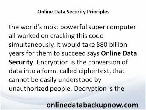 Online Data Security Principles |  Cloud Data Storage