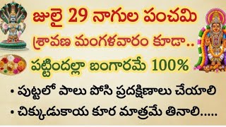 రేపు నాగుల పంచమి + శ్రావణ మంగళవారం..ప్రతి ఒక్కరూ ఆచరించాల్సిన నియమాలు ఇక పట్టిందల్లా బంగారమే 100%