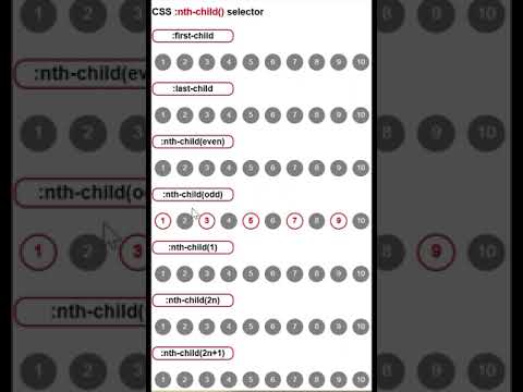 CSS :nth-child() selector #css3 #nthchild #pseudoclass