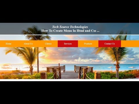 Menu In Html Css | How To Create Menu In Html and Css | Menu